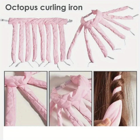 1pc Heatless Hair Curler Velcro Strap Octopus Curl Rollers Soft Curling Rod Headband Lazy Sleeping Foam Curls Wave Styling Tools