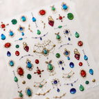 5D Gradient Love Gem Glitter Love Heart Colorful Cat's Eye Rhinestone Soft Self Adhesive Nail Art Stickers Shiny Manicure Decals