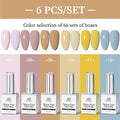 AS 6pcs Color Nail Gel Polish Kit Jelly Pink TPO FREE HEMA FREE Self Leveling Nude Natural Pink Nail Varnish Manicure Set