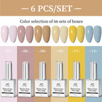 AS 6pcs Color Nail Gel Polish Kit Jelly Pink TPO FREE HEMA FREE Self Leveling Nude Natural Pink Nail Varnish Manicure Set
