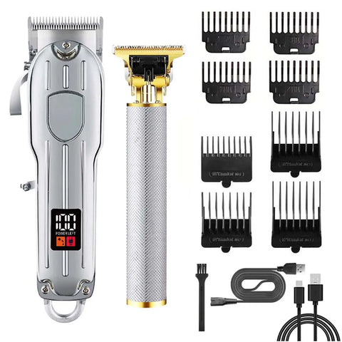 Professional Hair Clipper and Trimmer Set Men Electric Razor Shavers Beard Trimmer Rechargeable Barber Clippers Haircut Kit