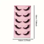 Hot Selling Makeup 5 Pairs Cat Eye Lashes Faux Eyelashes  Eye Elongated False Eyelashes