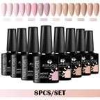 8Pcs 8ml Gel Nail Polish Set , Long Lasting, Lead-Free Semi Permanent Soak Off UV Gel Varnish For Summer, DIY Nail Art Design