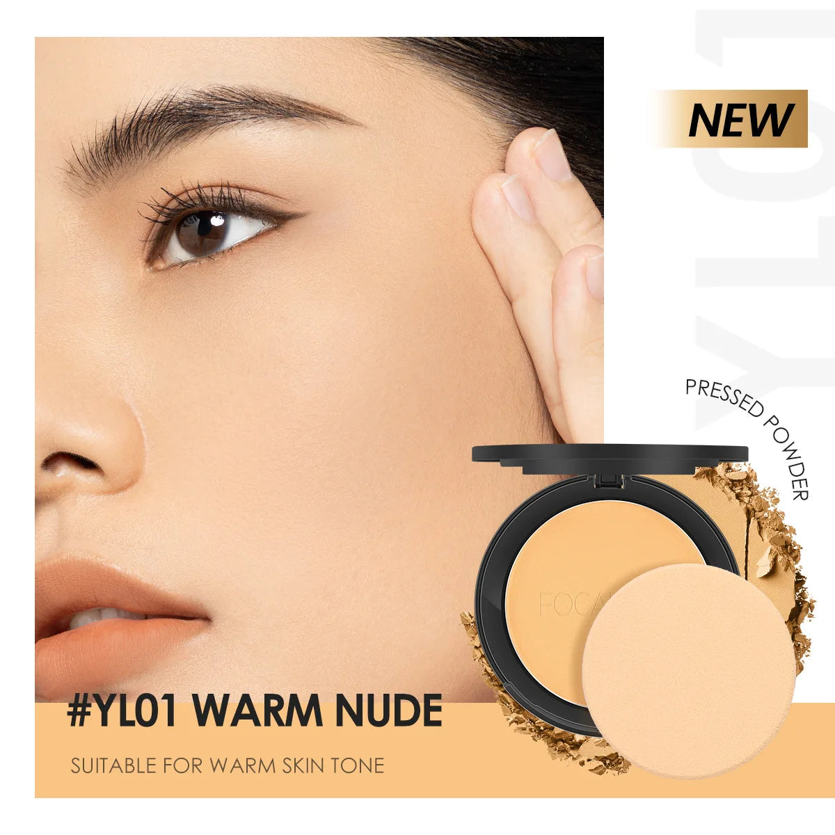 Wholesale FOCALLURE Natural Face Powder Mineral Foundations Oil-control Full Coverage Concealer Long Lasting Makeup Face Powder
