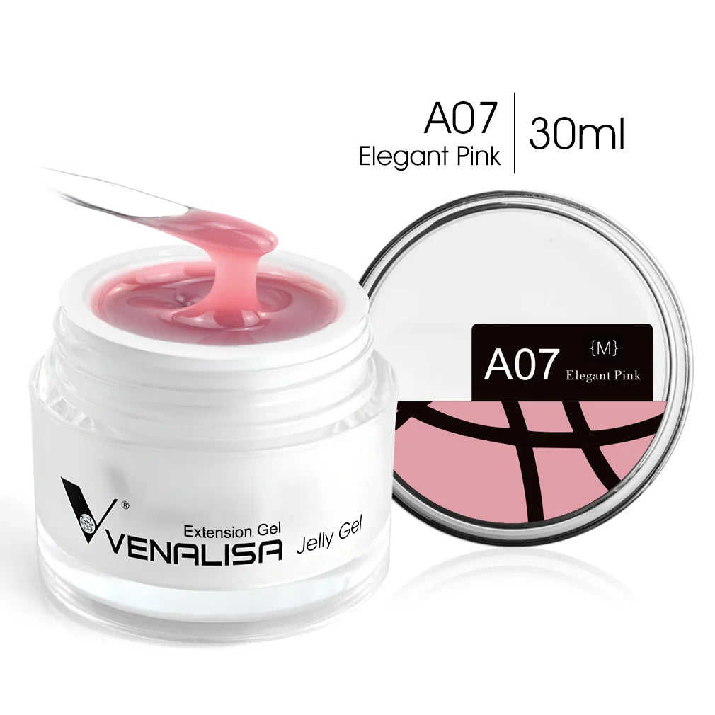 30ml Venalisa Builder Jelly Gel French Soak Off UV LED Poly Nail Gel Pearl Pink Funny Bunny Nail Extension Nail Manicure