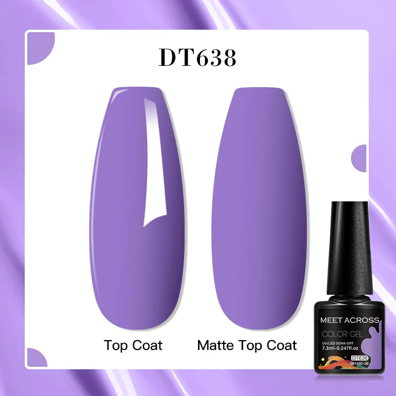 MEET ACROSS 8 Colors Mirror Gel Nail Polish Long-lasting Quick-drying Metallic Gold Silver Red Semi Permanent Varnish Nail Art