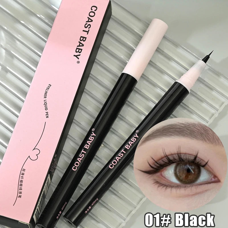 0.05mm Eyeliner Liquid Pen Matte Smooth Quick Dry Waterproof Ultra-thin Eyeliner Lower Eyelash Pen Non Smudging Korean Makeup