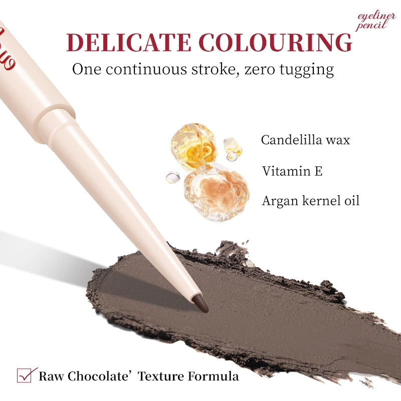 Double-Ended Gel Eyeliner Pen,(Pencil + Fine Angled Brush),Matte Finish & Shimmer,Long-Lasting,Quick-Drying, Waterproof