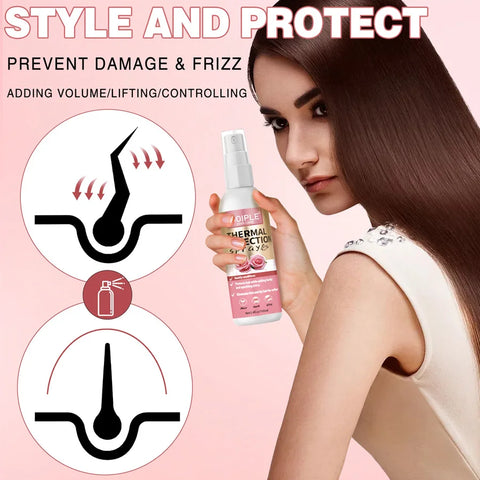 GOIPLE Thermal Protection Spray 100ml Rose Extract Conditioner Repair Suffer From Heat Damage Up 450°F Smooth Softer Glossy Hair