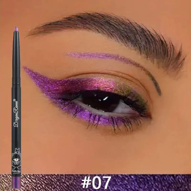 Chameleon Eyeliner Gel Pen Waterproof Shiny Chrome Eye Shadow Liner Pencil Glitter Pearl Green Gold Lying Silkworm Eyes Makeup