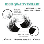 MIOFIA Wispy Thick Lashes Cluster 50D 80D 100D 150D Natural Fluffy False Eyelash Extension Cat Eye Lashes Mixed Tray Makeup