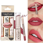 Professional Grade 12 Color Double Ended Lip Liner Lipstick Set Matte High Color Rendering Does Not Fade Waterproof  Sweat Proof