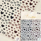 5D Gradient Love Gem Glitter Love Heart Colorful Cat's Eye Rhinestone Soft Self Adhesive Nail Art Stickers Shiny Manicure Decals