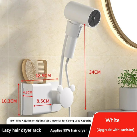Hair Dryer Holder No Need To Hold Adjustable Wall Hanging Free Of Hands No need To Punch Holes Universal Air Duct Storage Rack