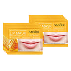 10pcs SADOER Fruits Moisturizing Lip Mask Lips Skin Care Nourishing Hydrating Crystal Collagen Gel Lip Patches Lips Care