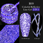 LILYCUTE 5ML Metallic Painting Liner Gel Nail Polish Super Bright Gold Silver Mirror Drawing Gel Semi Permanent Line French Nail