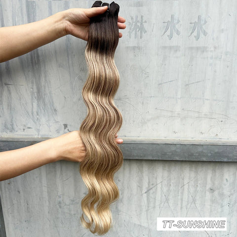 Magicae 200g/Pc Chocolate Brown M816 Blond 27/613 Gray M888 High Temperature Synthetic Hair Extension 30Inch Body Wave Bundles
