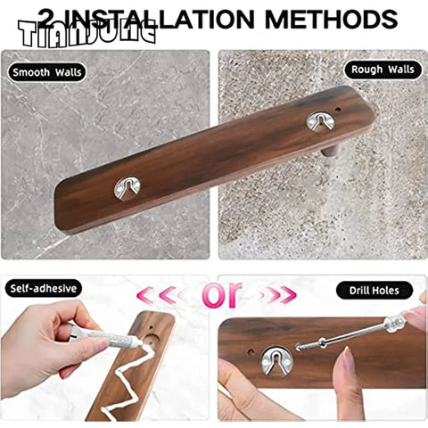 Hair Dryer Holder for Dyson, Hairdressing Organizer, Walnut Wood, Wall Mounted Rack, Bathroom Storage