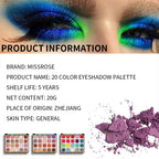 High Quality MISS ROSE 20 Colors Diamond Nude Eyeshadow Palette Make Up Pigment Silky-Smooth Matte Shimmer Eye Shadow Cosmetics