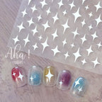 Adhesive stickers with European and American style cross snake black and white wave dot hot silver line letter nail stickers