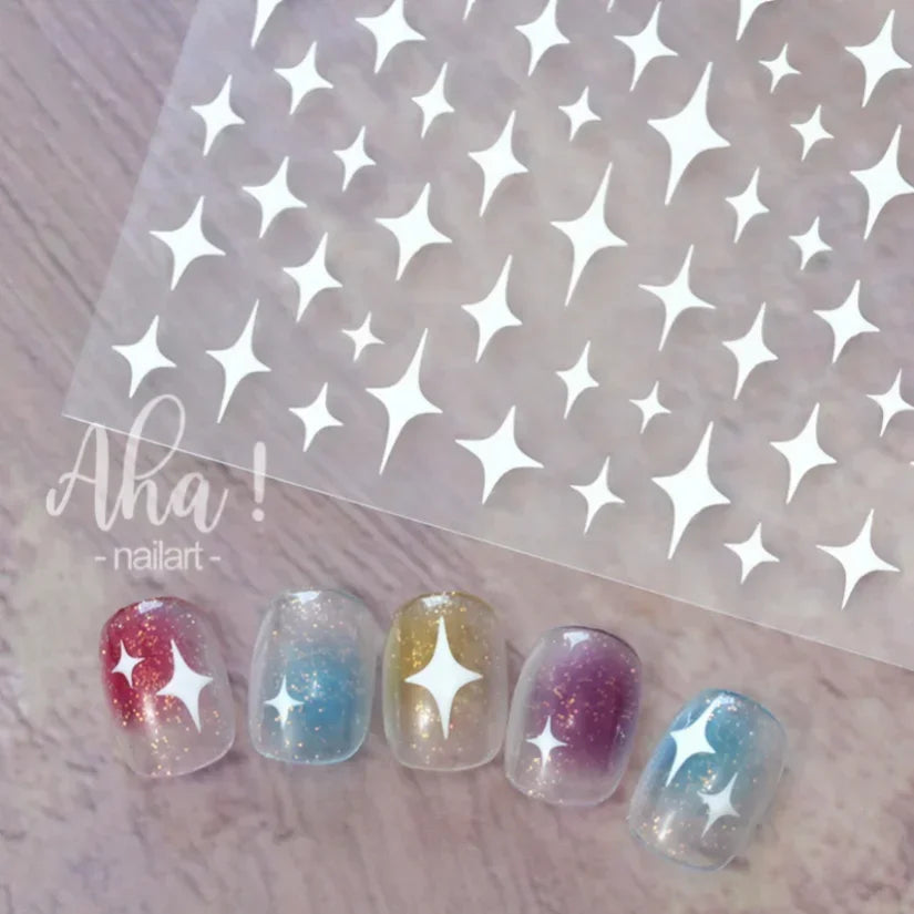 Adhesive stickers with European and American style cross snake black and white wave dot hot silver line letter nail stickers