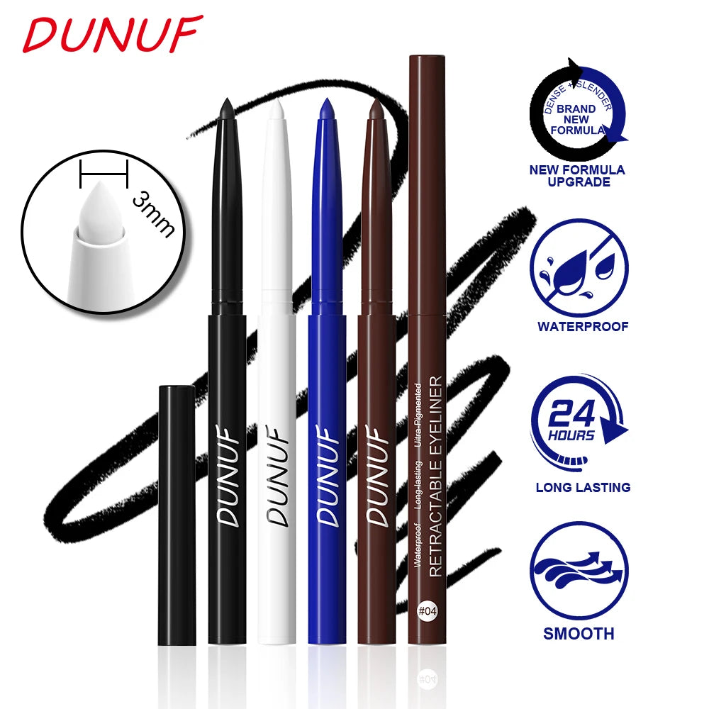 Waterproof Matte Blue Eyeliner Gel Pencil Ultra-fine Smooth Quick Dry Non-Smudge Easy Wear Black Brown White Eyeliner Pen Makeup