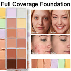 12 Color Concealer Foundation Makeup, Waterproof Skin Tone Correction Concealer, Long-term Full Coverage Makeup Facial Cosmetics