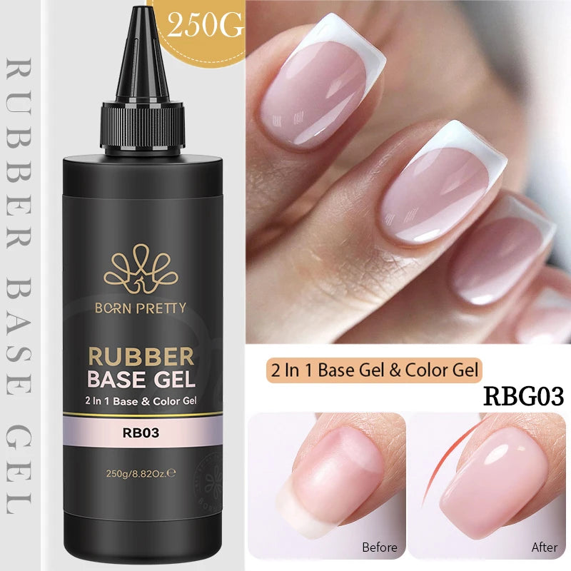 BORN PRETTY 250g Jelly Milky White Pink Translucent Nude Gel Polish Refilled Package Semi Permanent Soak Off UV Nail Art Varnish