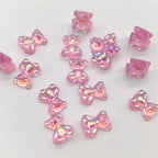 10Pcs Pink Gold Bear Nail Charms Japanese Cartoon Jewelry Nails Art Decoration 3D Rabbit Bear Manicure Accessories For Girl Lady