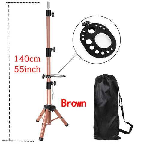 55Inch Mannequin Head Stand Adjustable Heavy Duty Wig Stand Tripod For Cosmetology Hairdressing Training Head Stand With Tray