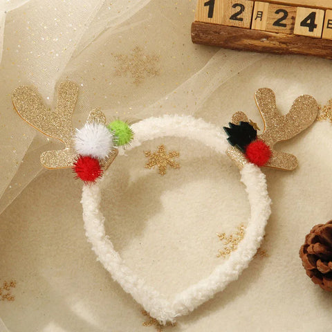 2Pcs Christmas Antler Hair Clips Pendants Xmas Ornaments Merry Christmas Decor for Girl Reindeer Hair Accessories Happy New Year