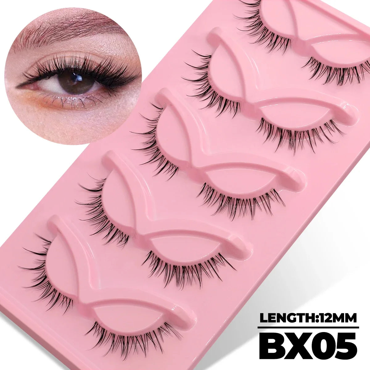 Veltrinay Fake Lashes Cat Eye Lashes Faux Mink Eyelashes Clear Band Lashes Natural Look Wispy Mink Eyelashes False Lashes Makeup