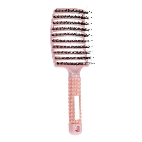 1pcs Detangling Curved Vented Boar Bristle Hair Brush Magic Scalp Massage Comb Hollow Out Anti-static for Wet Curly Hair Salon