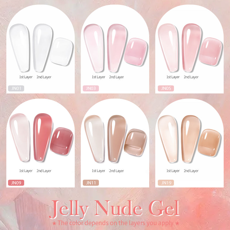BORN PRETTY 250g Light Pink Jelly Gel Nail Polish Nude Milky White Peach Translucent Color UV LED Soak Off Nail Salon Varnish