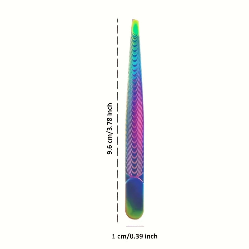Professional Slanted Precision Tweezers - Heavy-Duty Stainless Steel Non-Slip Grip for Eyebrows Beard False Eyelashes