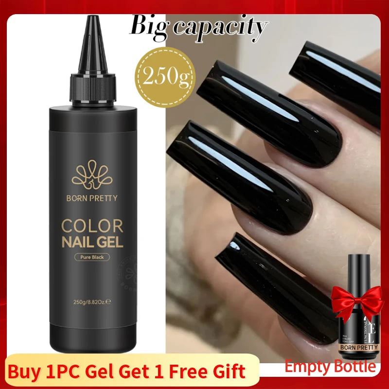 BORN PRETTY 250g Super Top Coat Base Gel Soak off UV LED Drying Long Lasting Semi Permanent Jelly Nude Pink Gel Nail Polish