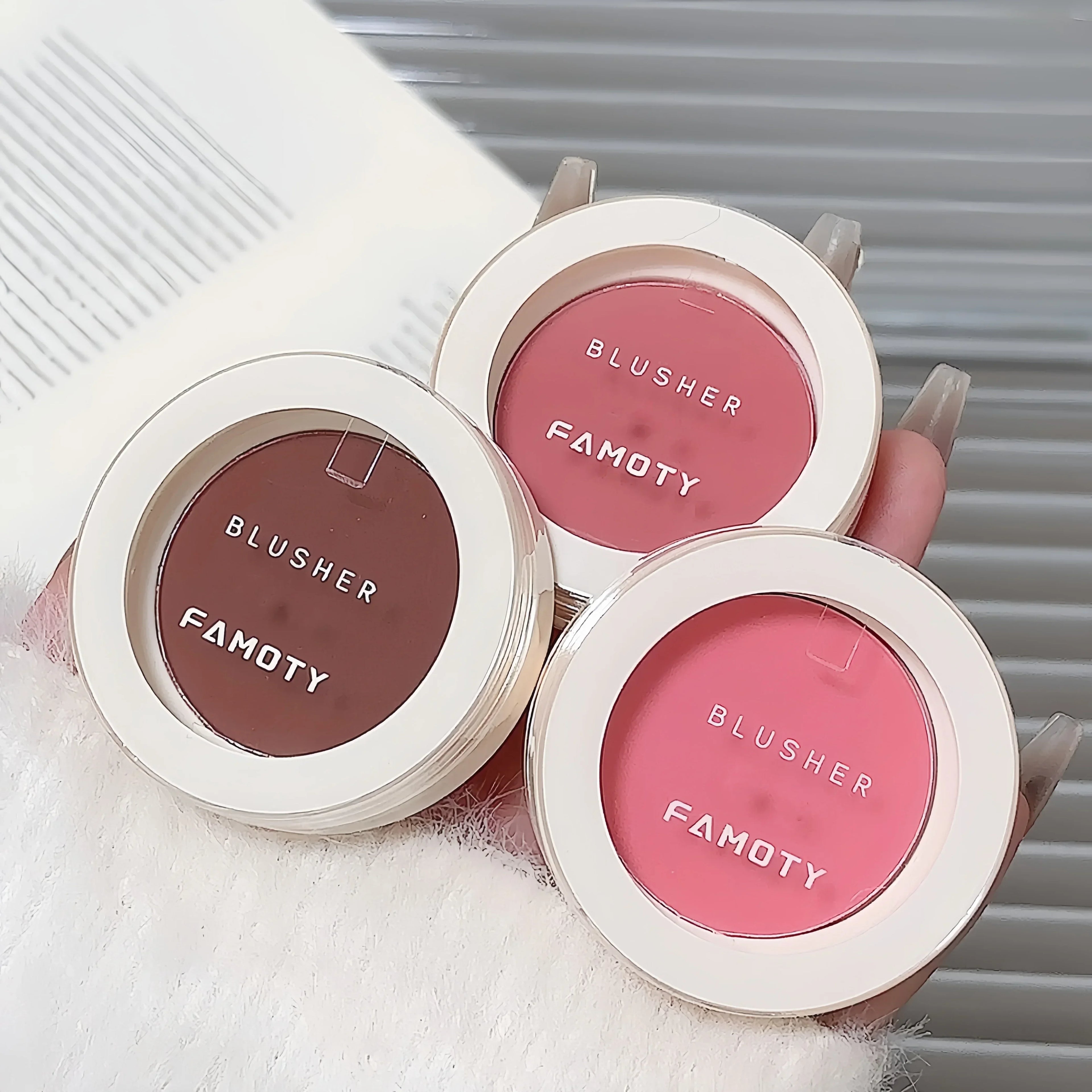 2024 Monochrome Face Blush Palette Longlasting Waterproof Pressed Powder Matte Blush for Contouring Cheeks Travel Cosmetics