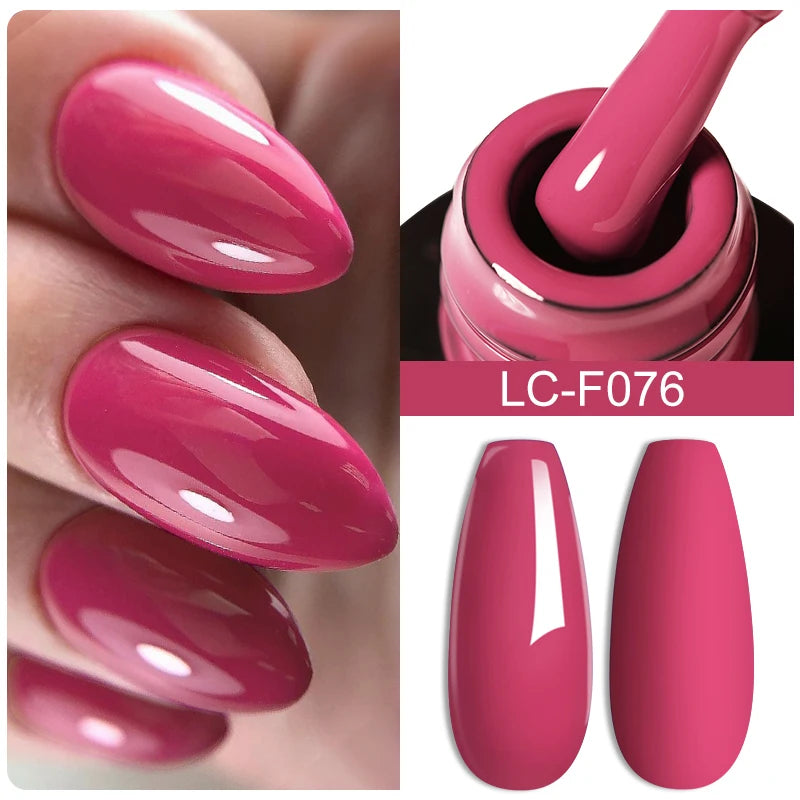 LILYCUTE 7ML Pink Glitter Nail Gel Polish Nude Natural Long Lasting Manicure Soak Off UV LED Nail Art Base Top Coat Gel Varnish