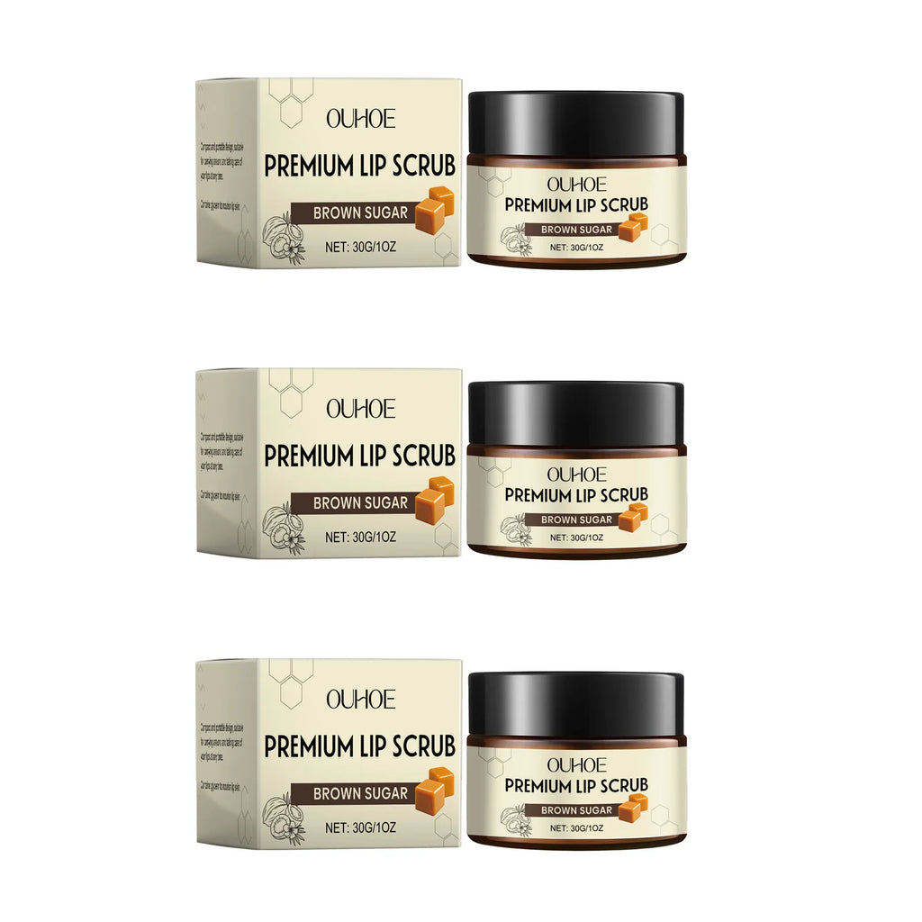 Brown Sugar Lip Scrub Gentle Exfoliating Dead Skin Removal Fade Lip Lines Moisturizing Nourishing Dry Chapped Lip Care 30g