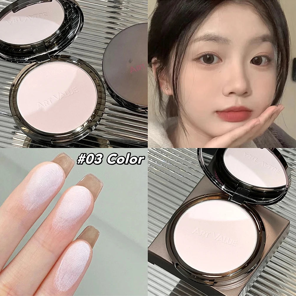 3 Colors Face Pressed Powder Long Lasting Oil Control Face Foundation Waterproof Face Powder Brighten Skin Concealer Cosmetics