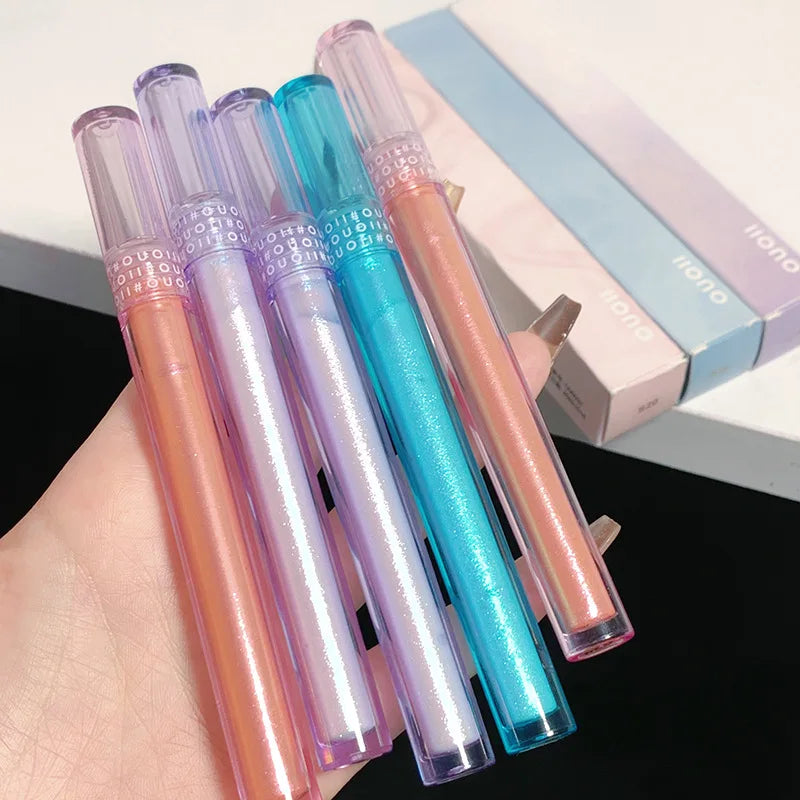 3pcs Set - 3 Colors Chameleon Eyeshadow: Pink, Micro Glitter Purple, Cyan, Chameleon Glitter Eyeshadow Long Lasting Eye Makeup