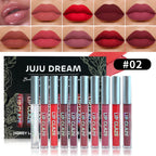 10 pcs/set Nude Lip Gloss Matte Velvet Lipstick - Matte Finish & Long-Lasting，Velvet Lip Gloss Gift Box, Halloween Stage Makeup