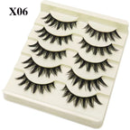 Natural Long Cosplay Makeup Cross Strip False Eyelashes Black Eye Lashes and Cat Eye Lashes 5pairs Mink Eyelashes Faux Cilios