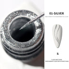 Silver/Gold Metal Gel Metallic Nail Polish Chrome 3D Metal Painted Gel Polish 5ml Liquid Mirror Effect Glossy Shine Manicure