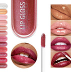 USHAS 12 colors mirror fine flash liquid lipstick pearlescent color waterproof sweatproof non-stick cup lip gloss
