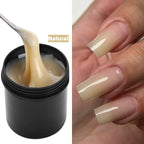 MSHARE Low Heat Milky Self Leveling Construction Gel for Nail Extension Medium Thick Natural Builder Reinforce UV Led Gel 142g