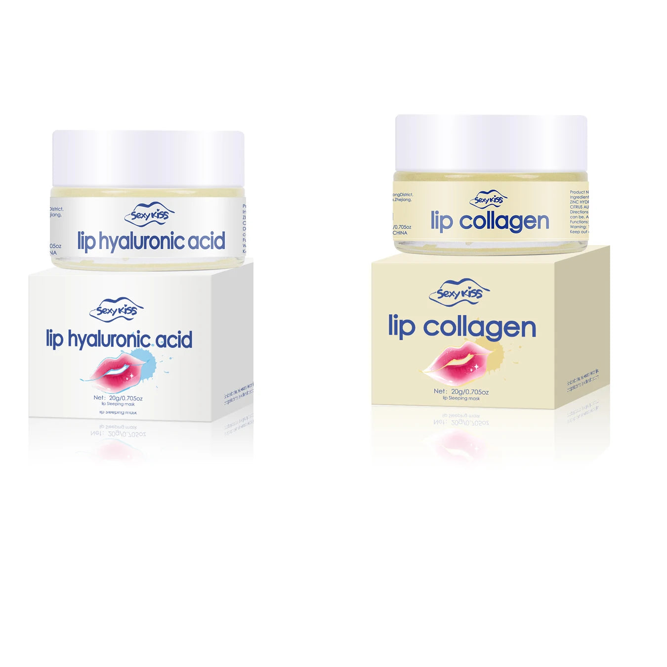 Lip collagen sleeping lip mask 20g silicone lip brush deep moisturizing long-lasting moisturizing exfoliation brightening smooth