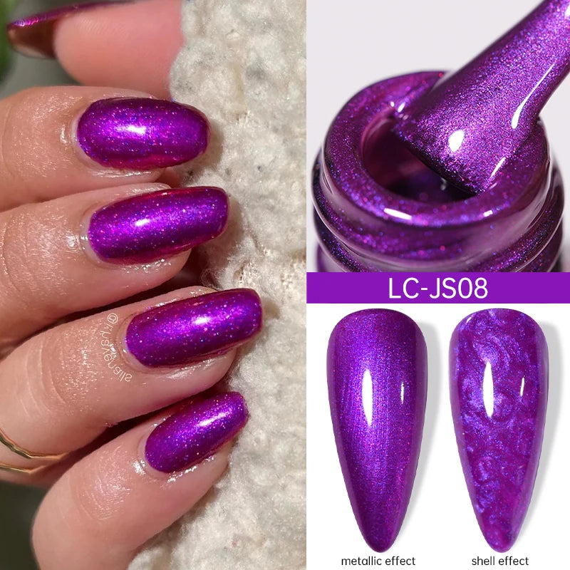 LILYCUTE 7ml Metallic Gel Nail Polish Red Chrome Effect Soak Off UV Gel Varnish Semi Permanent Nail Art Manicure Base Top Coat