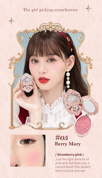 Flower Knows Strawberry Rococo Series Embossed Blush Fine Powder Makeup Smooth Long-Lasting Blusher Face Enhancing Makeup Color