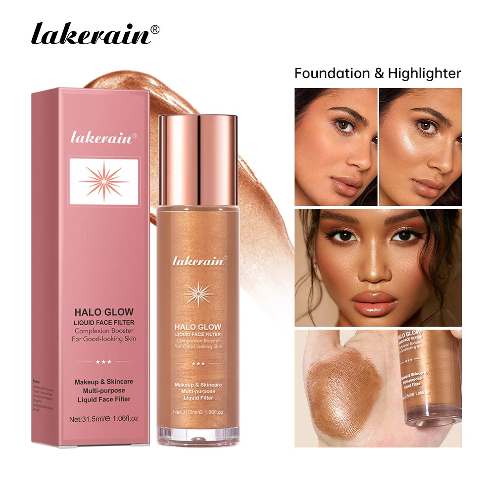 2 IN 1 Skincare & Primer Liquid Highlighter Face Contouring Moisturizing Brightening Skin Tone Bronzer Glow Body Face Makeup